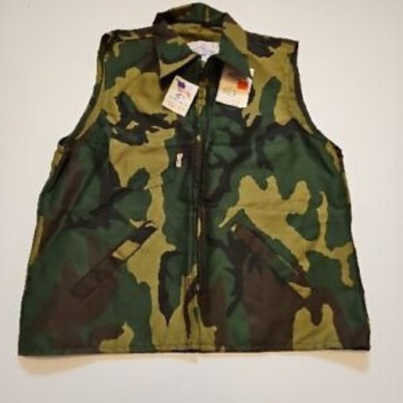 NWT Vintage Neet Camouflage Hunting Vest Men’s Camo Zip Made In USA Medium New - Picture 1 of 12